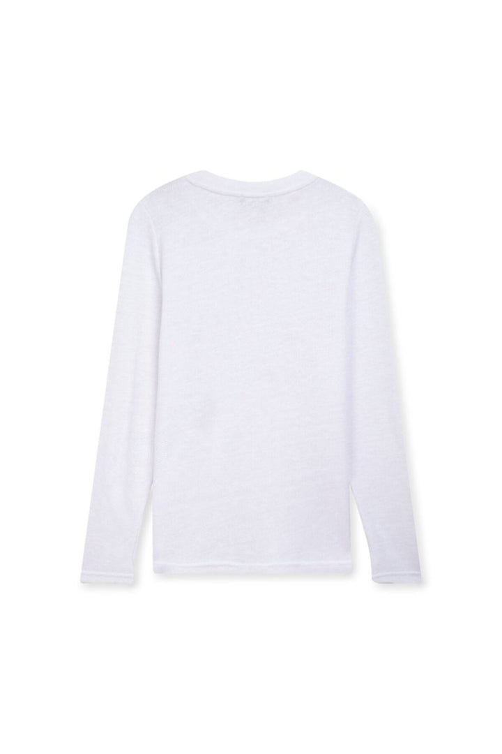 LTB Sweatshirt Blanc Basic avec Imprimé à Manches Longues - Blanc