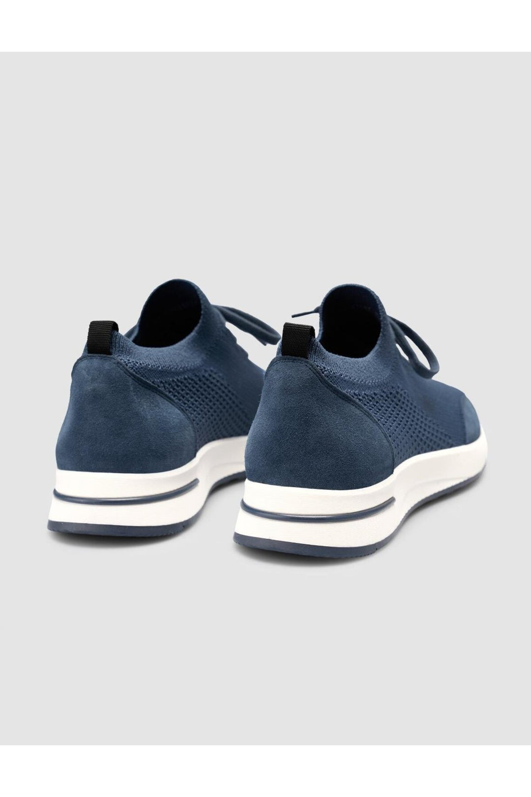 Cabani Shoes Chaussures de sport pour hommes en tricot bleu avec lacets - Bleu
