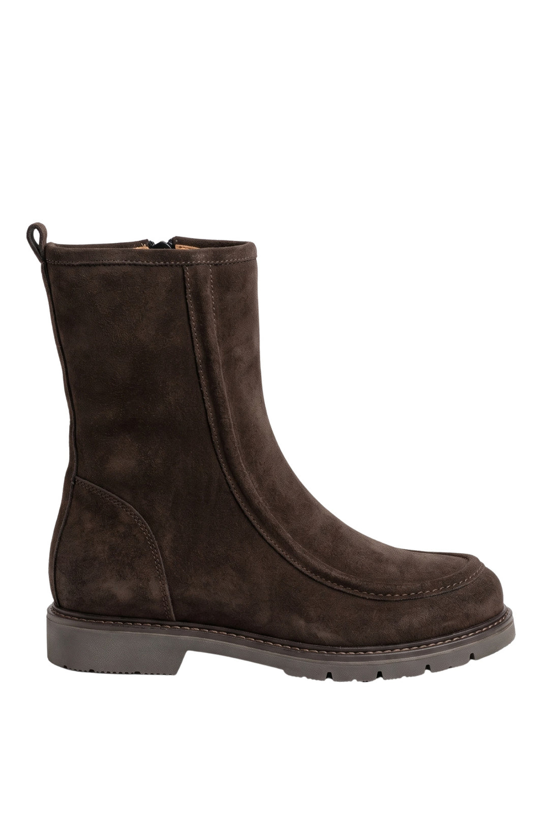 Wavelys BOT FEMME EN CUIR SUEDE VÉRITABLE MARRON AVEC FERMETURE ÉCLAIR STYLE LOAFER ZOYI - Marron