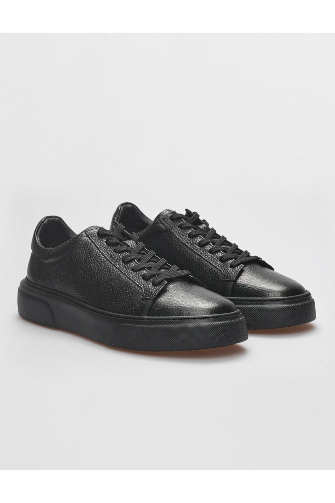 Cabani Shoes Savona Chaussures de sport pour hommes en cuir véritable noir à lacets - Noir