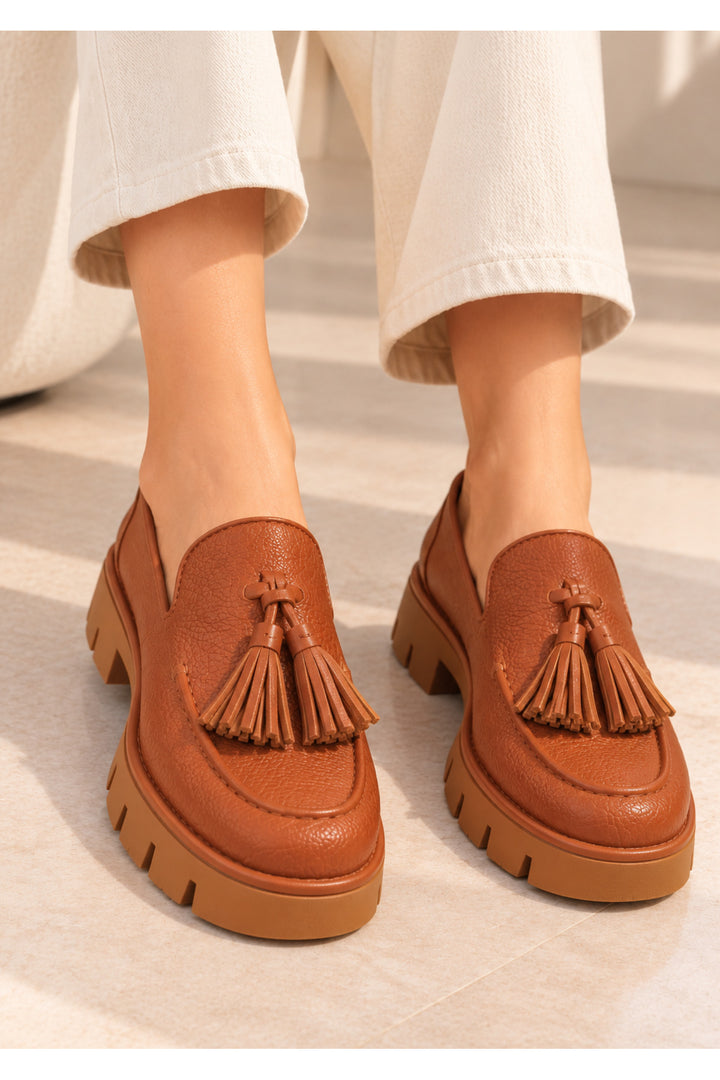 Wavelys ZAYN Chaussures Loafers Élégantes en Cuir Suédé Véritable pour Femmes - Orange
