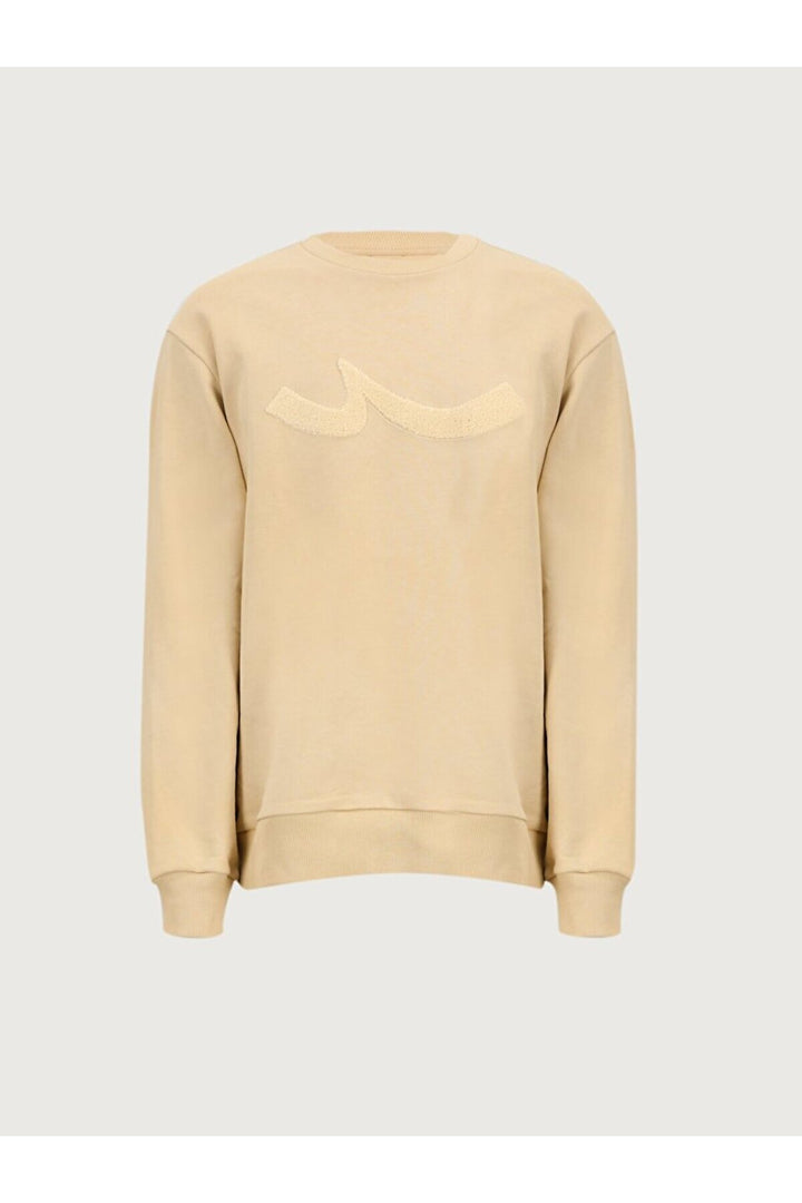 LTB Sweat-shirt beige classique à manches longues et col zéro pointu