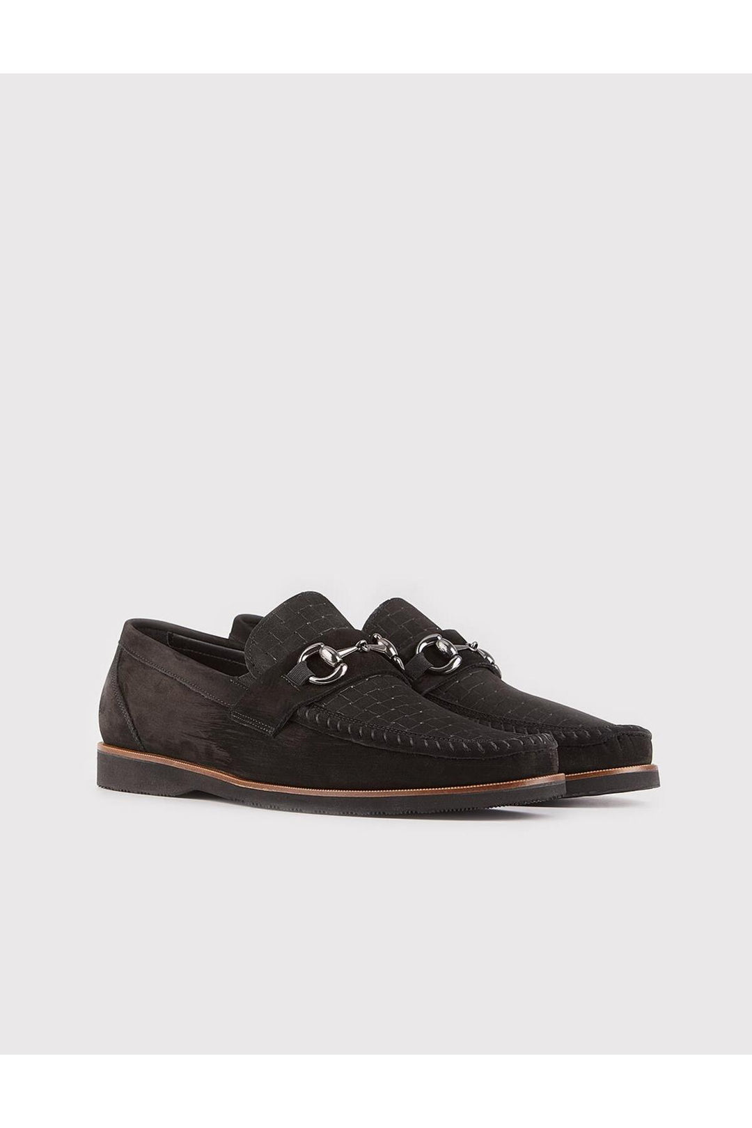 Cabani Shoes Chaussures décontractées noires en cuir véritable avec accessoire en métal pour homme - Multicolore