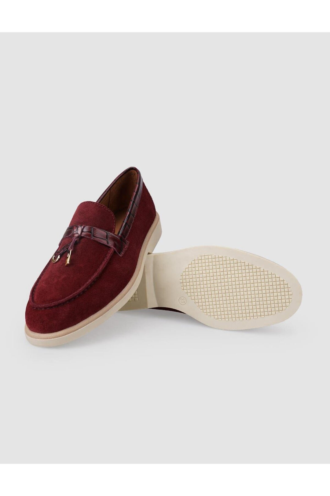 Cabani Shoes %100 Cuir véritable Mocassins en suède Bordeaux pour femmes - Bordeaux