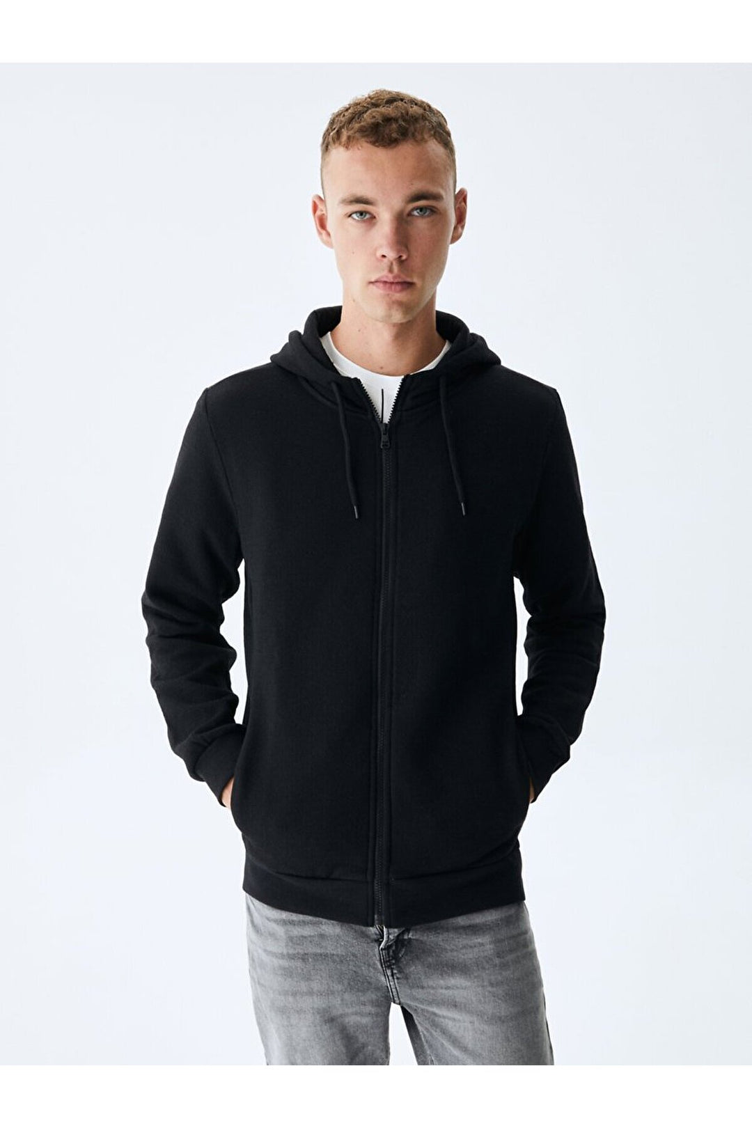 LTB Sweat noir zippé à capuche