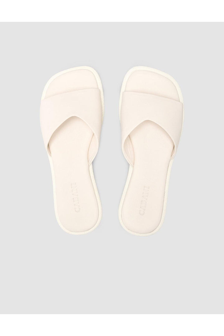 Cabani Shoes %100 Cuir Véritable Sandales Femmes Blanches - Blanc