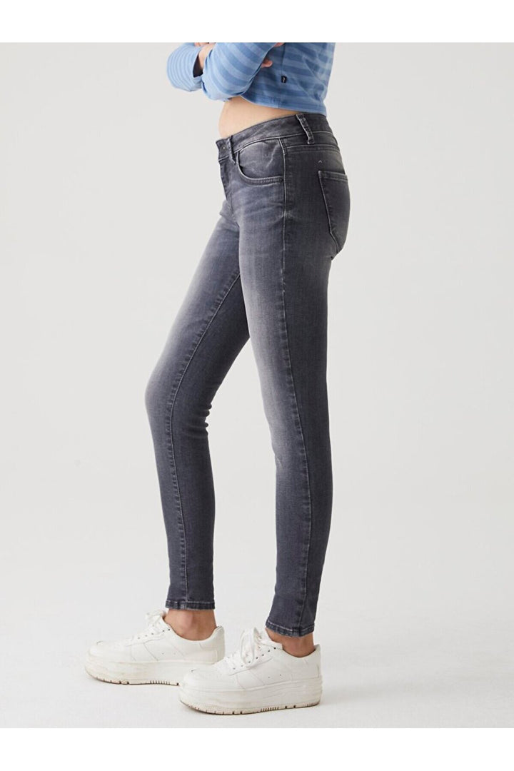 LTB Nıcole Jean Pantalon Droit Taille Moyenne - Griṡ_53922