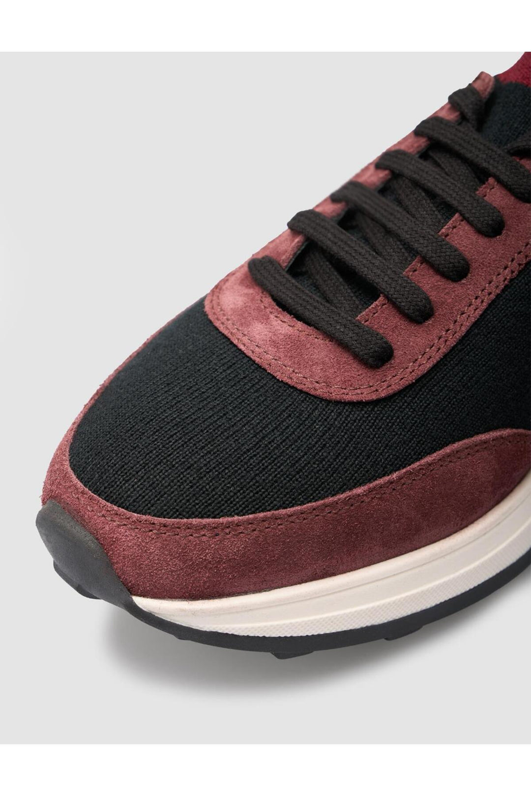 Cabani Shoes Chaussures de sport pour hommes en tricot bordeaux à lacets - Bordeaux