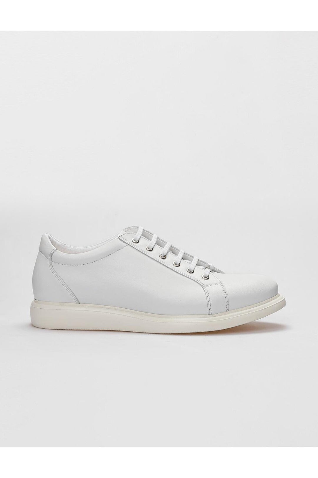 Cabani Shoes Chaussures de sport pour hommes en cuir véritable blanches à lacets - Blanc