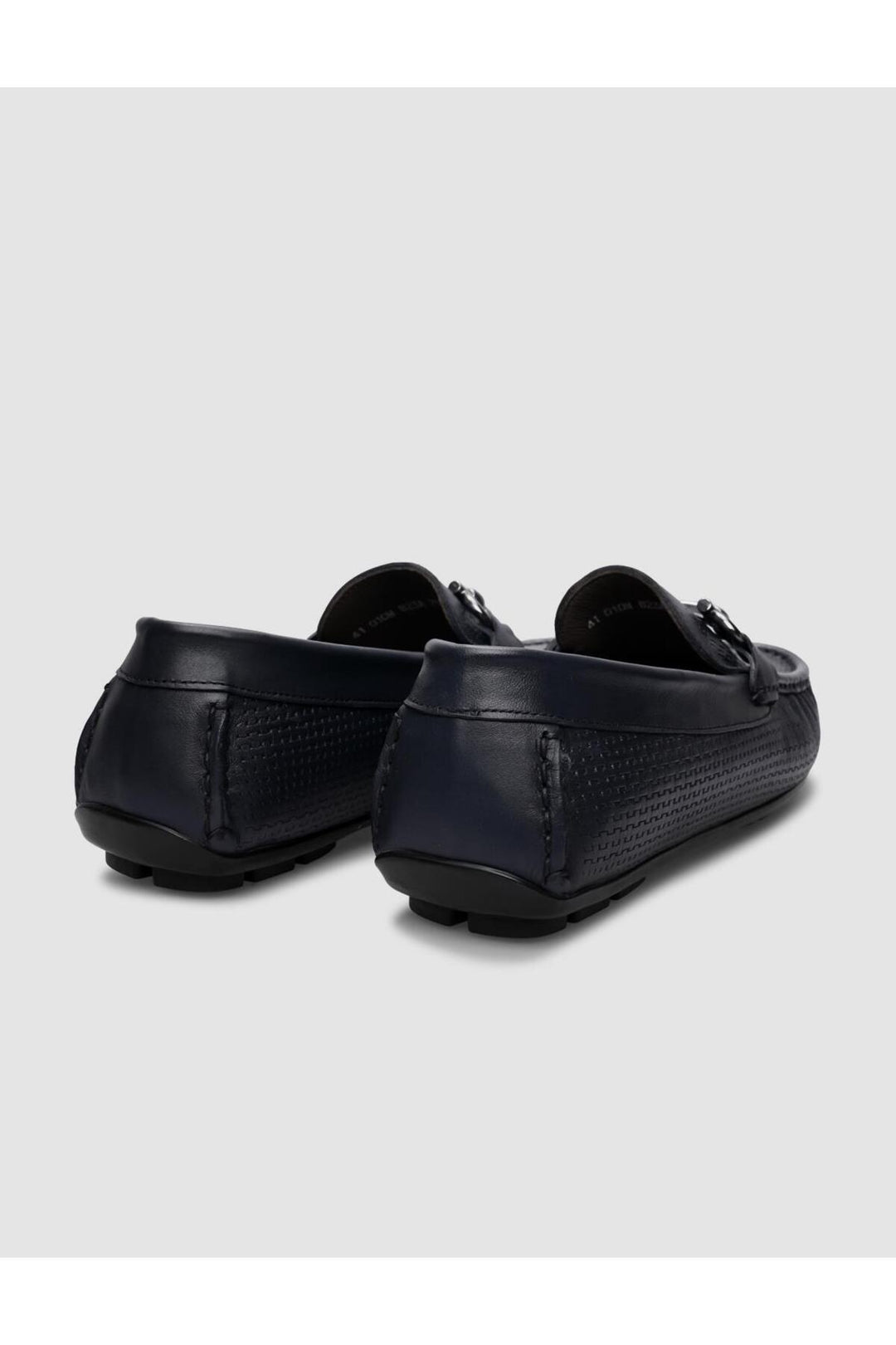 Cabani Shoes %100 Cuir Véritable Mocassins Pour Hommes En Tressé Bleu Marine - Bleu marine