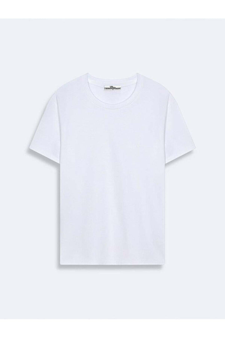 LTB T-shirt blanc slim à manches courtes Zero Collar Pressure