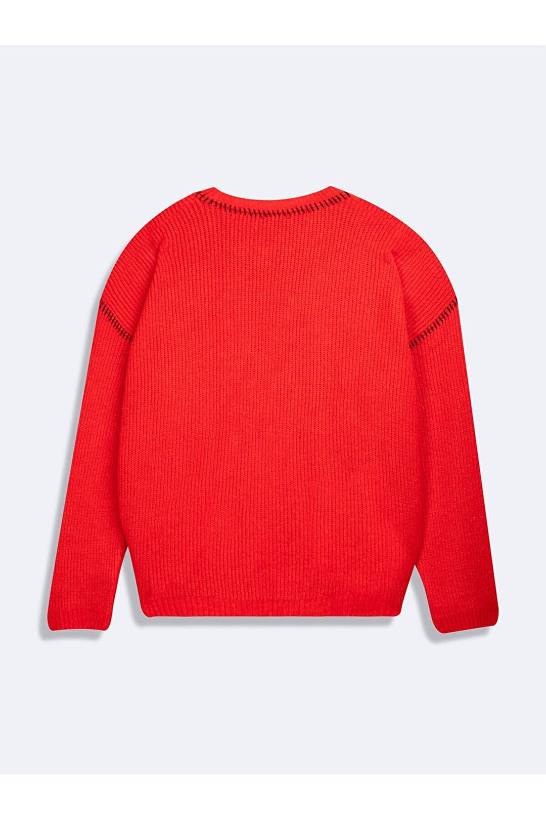 LTB Pull rouge à col rond à manches longues - Rouge