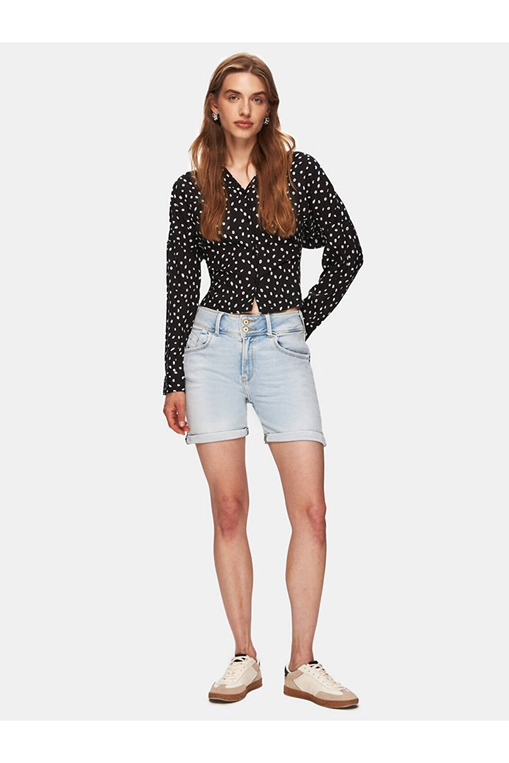 LTB Short en jean taille moyenne Rosina - Bleu