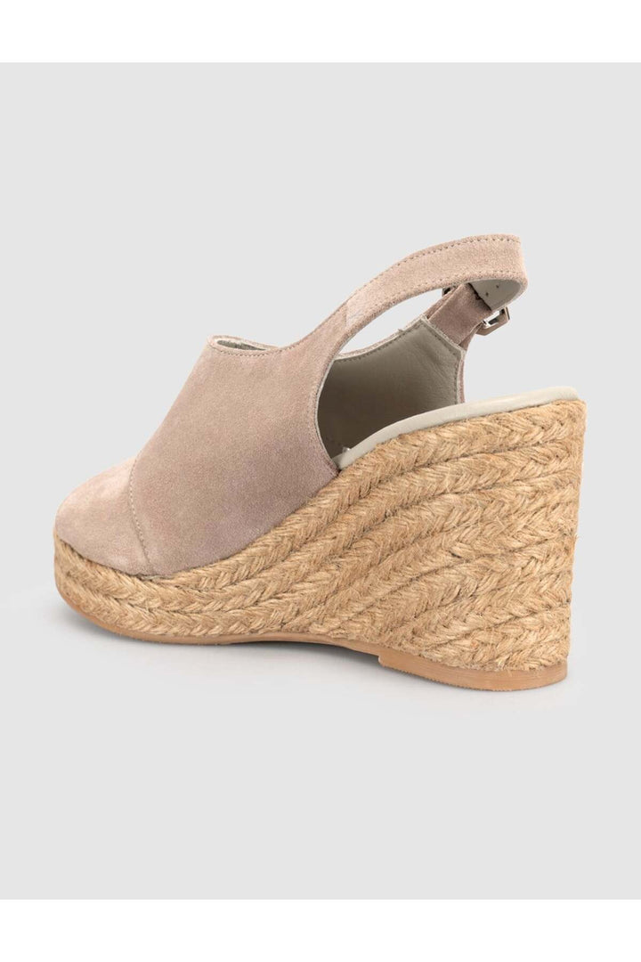 Cabani Shoes Sandales à talons compensés en cuir suédé véritable avec semelle en jute pour femmes - Pierre