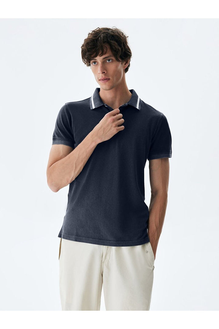 LTB T-shirt Regular à Col Polo à Manches Courtes Bleu marine - Bleu marine_12115