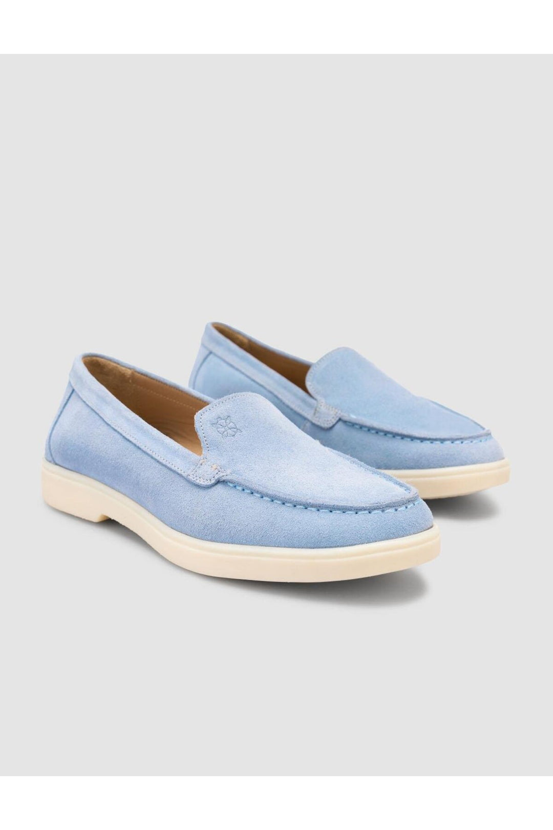Cabani Shoes MonaMae 100% Cuir Véritable Suédé Bleu Femme Loafer - Bleu