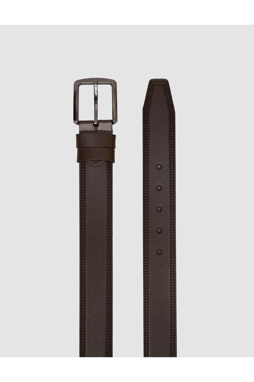 Cabani Shoes Ceinture classique pour homme en cuir véritable de vachette marron - Multicolore