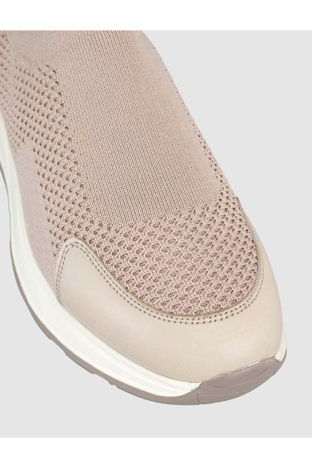Cabani Shoes Chaussures en tricot pour hommes d'été beiges avec détails en cuir - Beige
