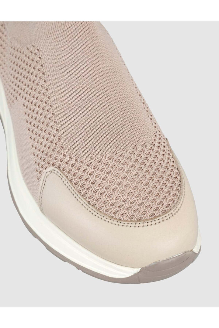 Cabani Shoes Chaussures en tricot pour hommes d'été beiges avec détails en cuir - Beige