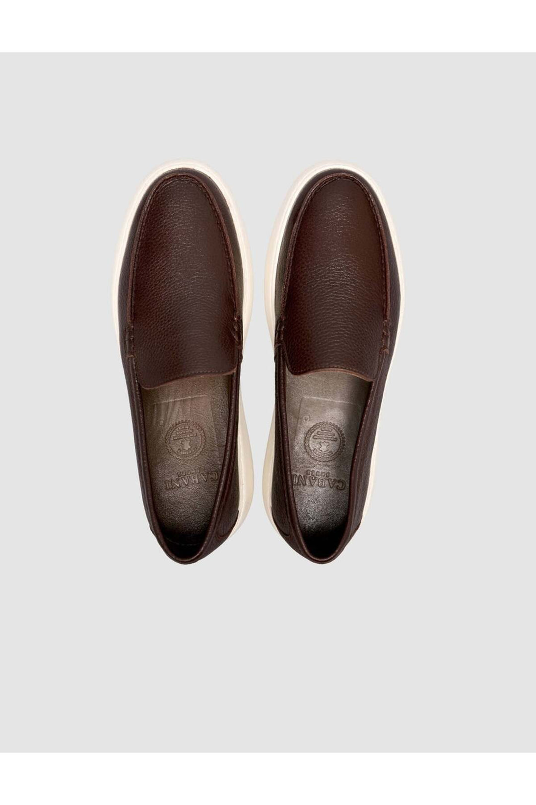 Cabani Shoes Chaussures Loafer pour hommes en cuir de veau véritable marron - Multicolore