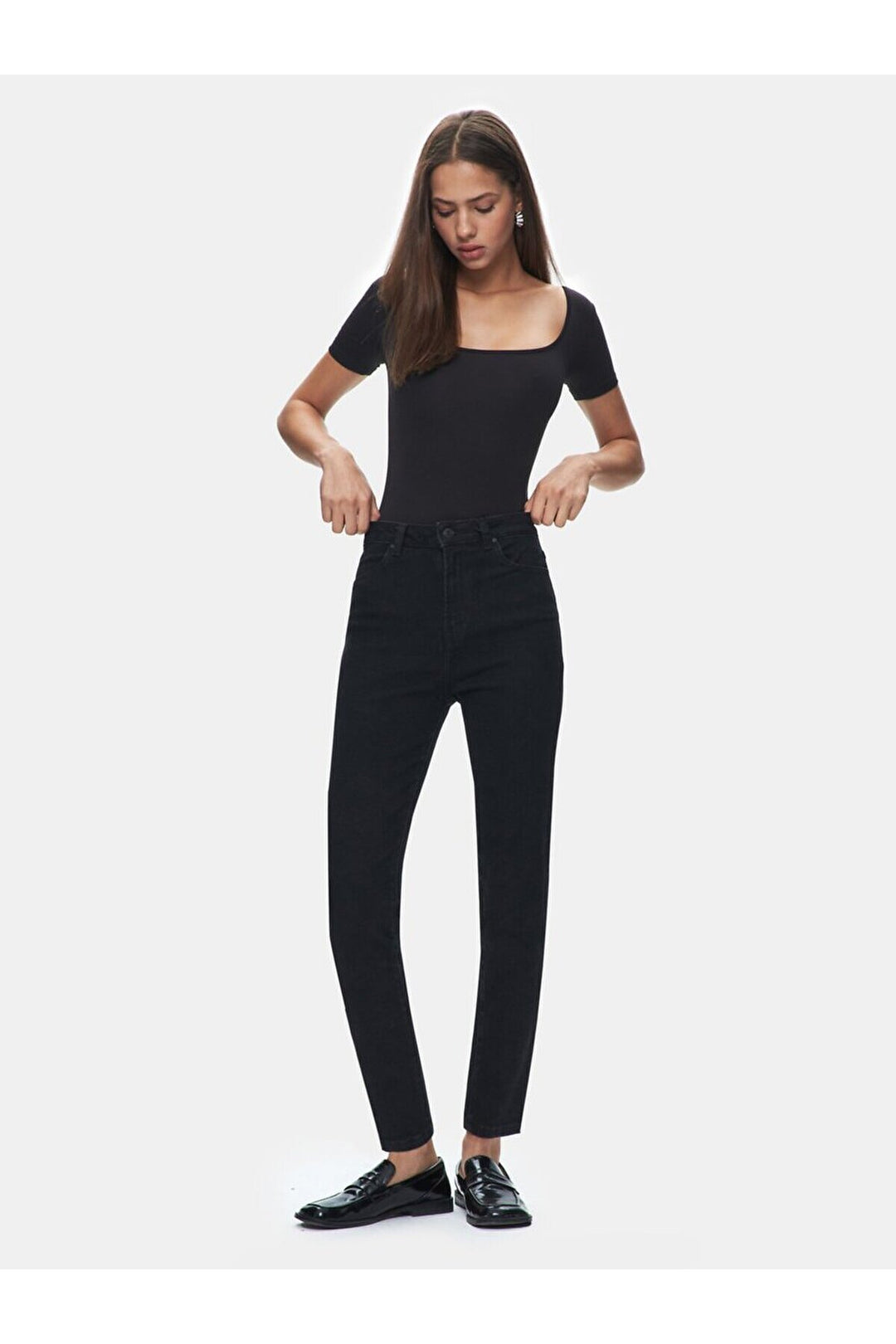 LTB Pantalon taille haute Dores Slim Mom Jean - Dores Black Wash