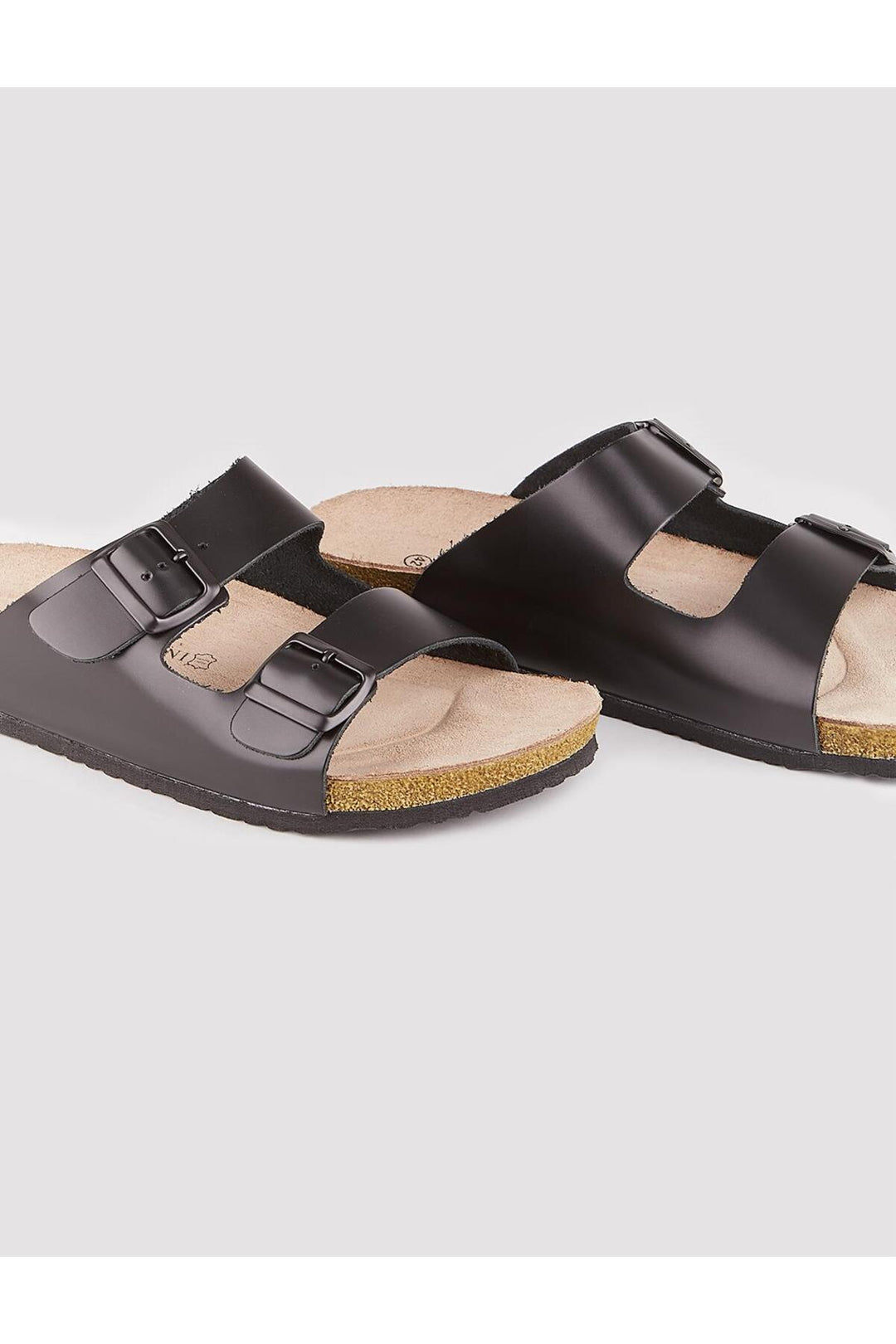 Cabani Shoes Sandales en cuir véritable noires pour femmes - Noir