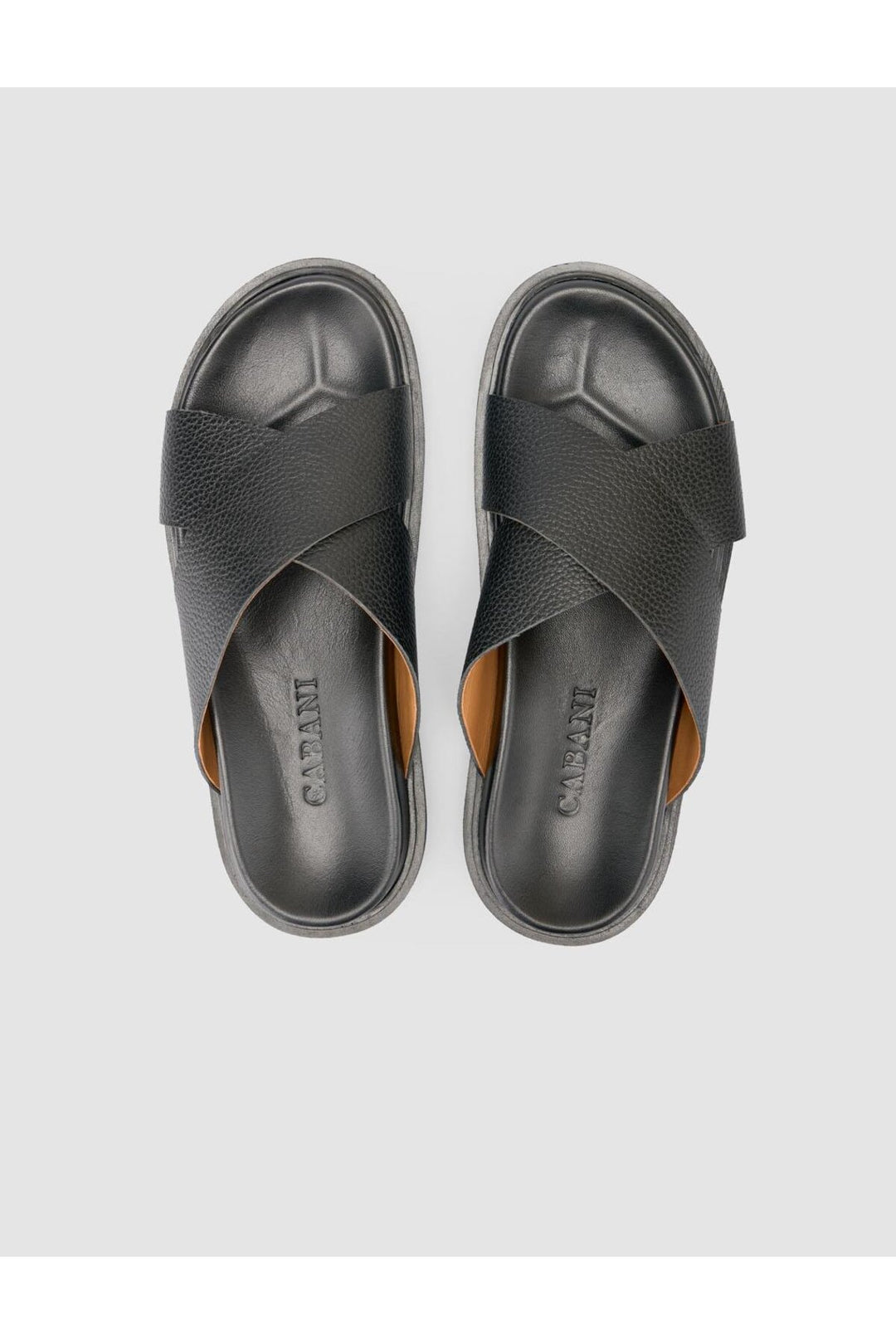 Cabani Shoes %100 Cuir Véritable Sandales Noires pour Hommes - Multicolore