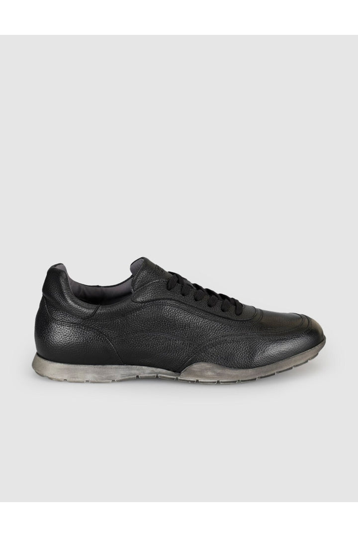 Cabani Shoes Baskets décontractées pour hommes en cuir véritable noir - Multicolore