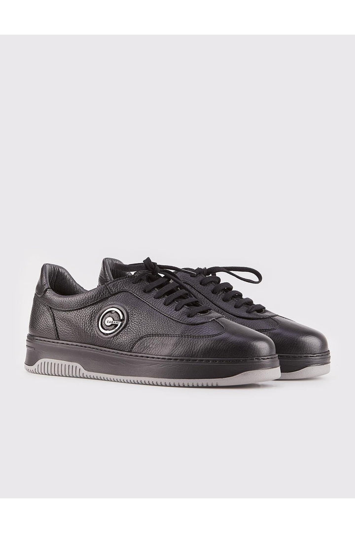 Cabani Shoes Chaussures de sport pour hommes en cuir véritable avec semelle Eva, noires et fourrées. - Noir