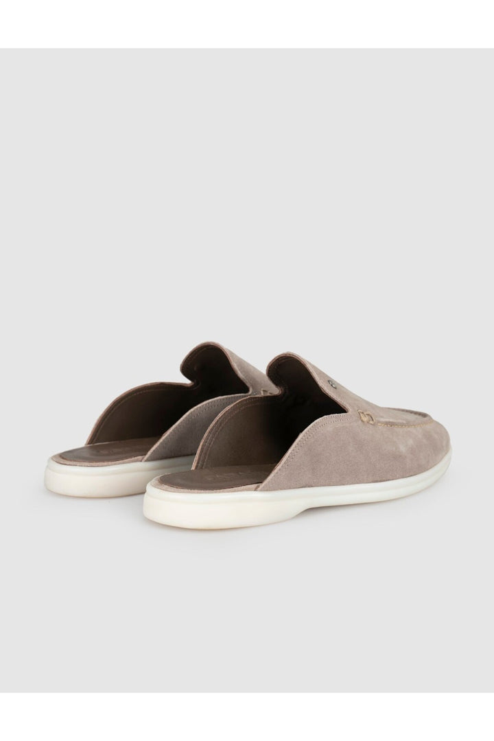 Cabani Shoes Mocassins pour hommes en cuir véritable beige avec accessoires en métal - Vison