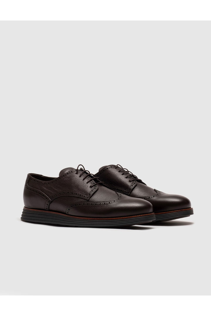 Cabani Shoes Chaussures de ville pour hommes en cuir véritable marron à lacets - Multicolore