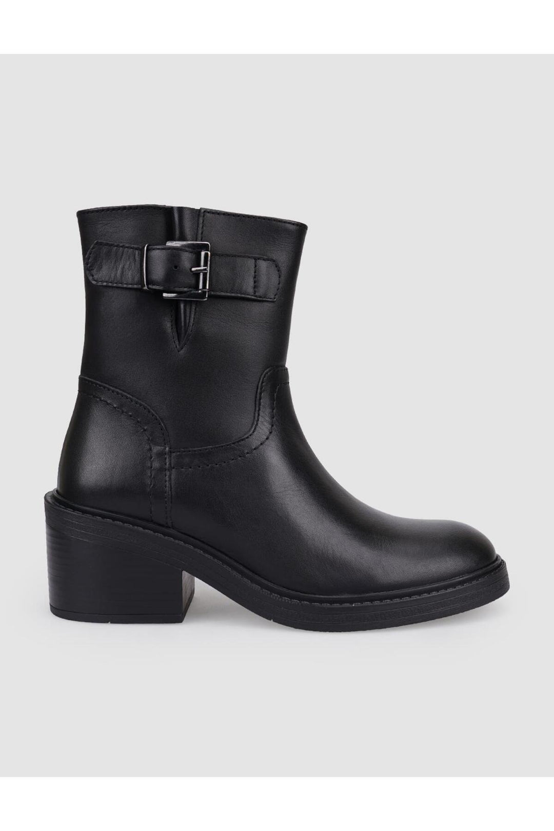 Cabani Shoes Bottines à talons pour femmes en cuir véritable noir avec fermeture éclair à 100%. - Multicolore