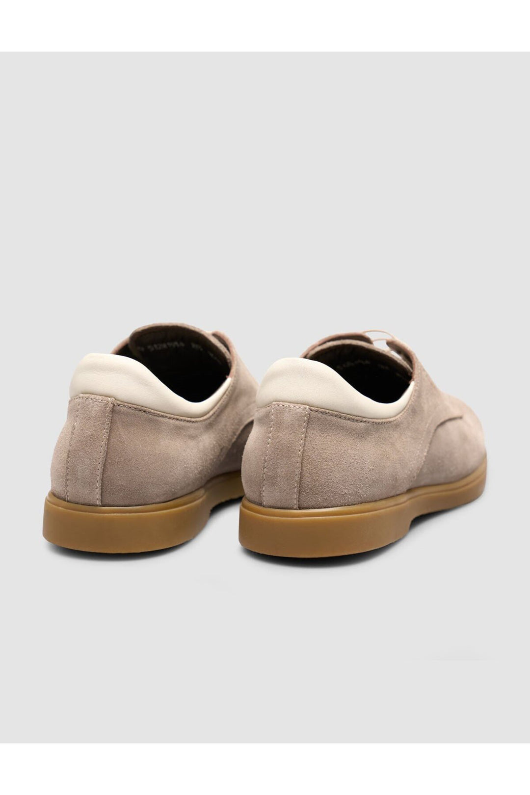 Cabani Shoes Chaussures pour hommes en cuir véritable de veau avec lacets en suède beige. - Beige