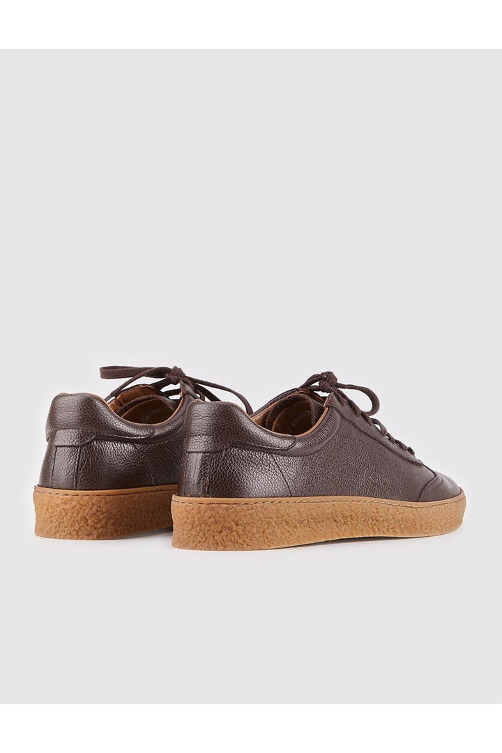 Cabani Shoes Chaussures de sport pour hommes en cuir véritable marron à lacets - Marron