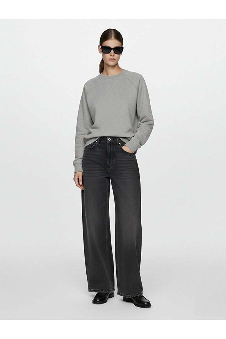 LTB Sweat gris à manches longues et à col zéro - Griṡ_217