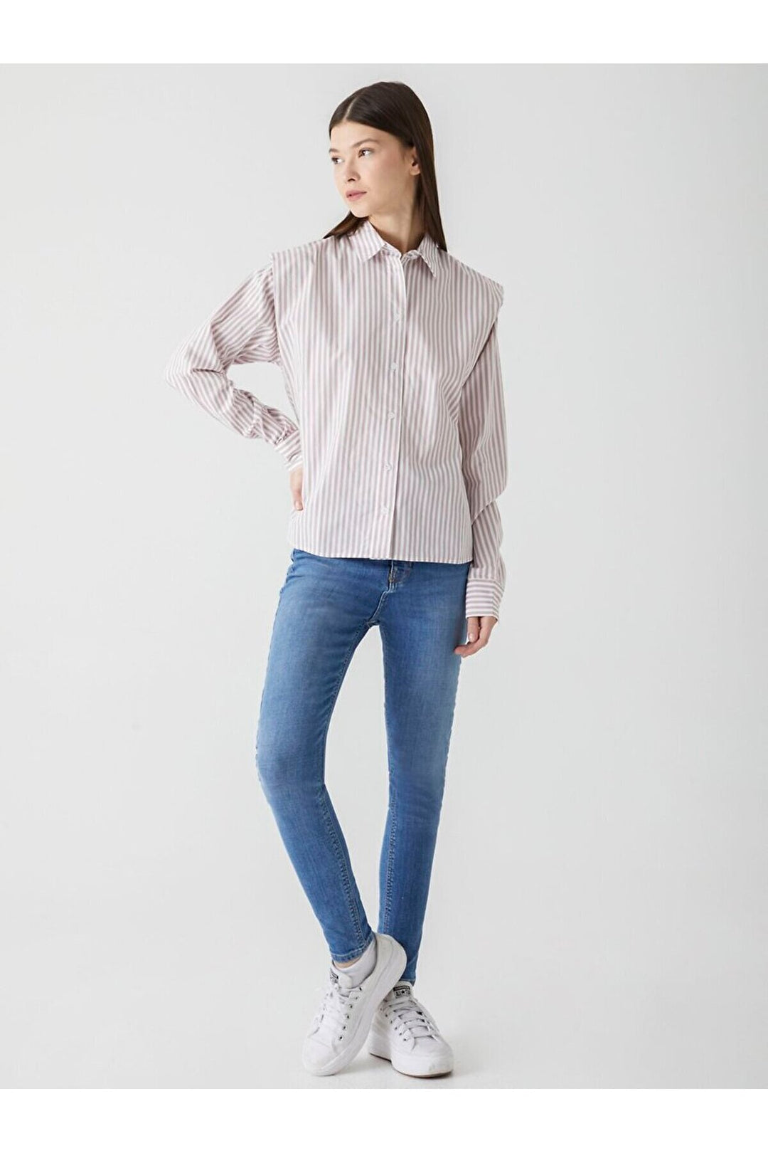 LTB Pantalon Skinny Taille Haute Marcella X - Moyen Bleu_