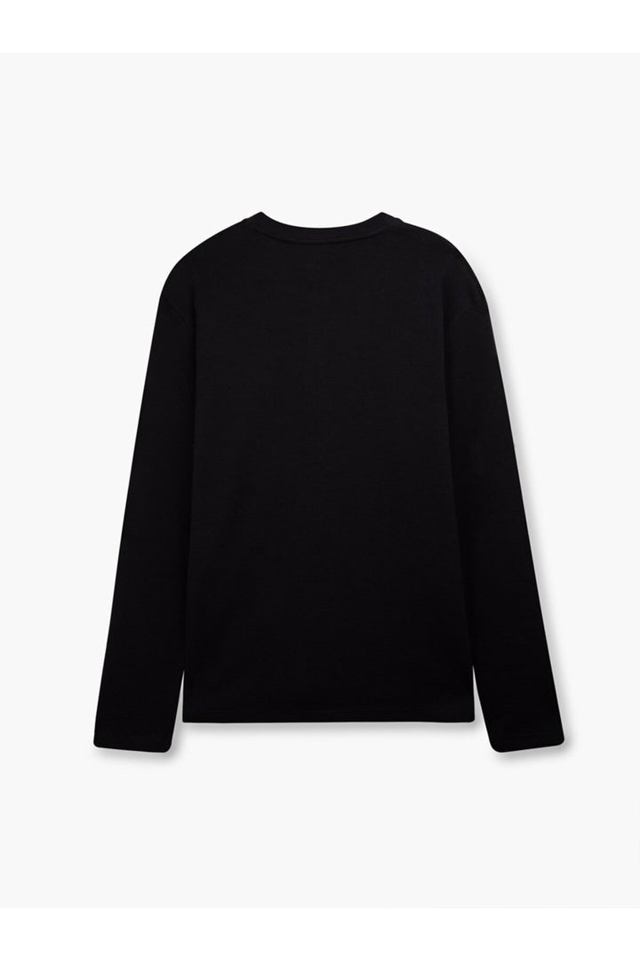 LTB Sweat noir boutonné sur le devant à manches longues