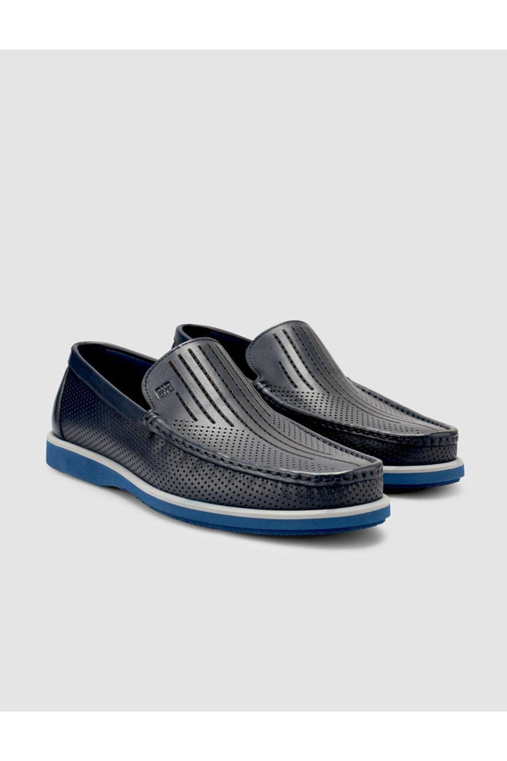 Cabani Shoes %100 Cuir Véritable Mocassins Pour Hommes Bleu marine - Bleu marine