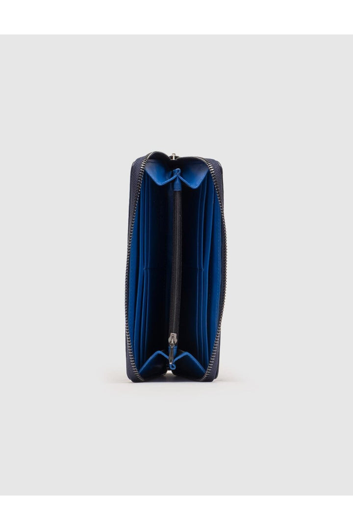 Cabani Shoes Portefeuille femme en cuir véritable bleu. - Bleu