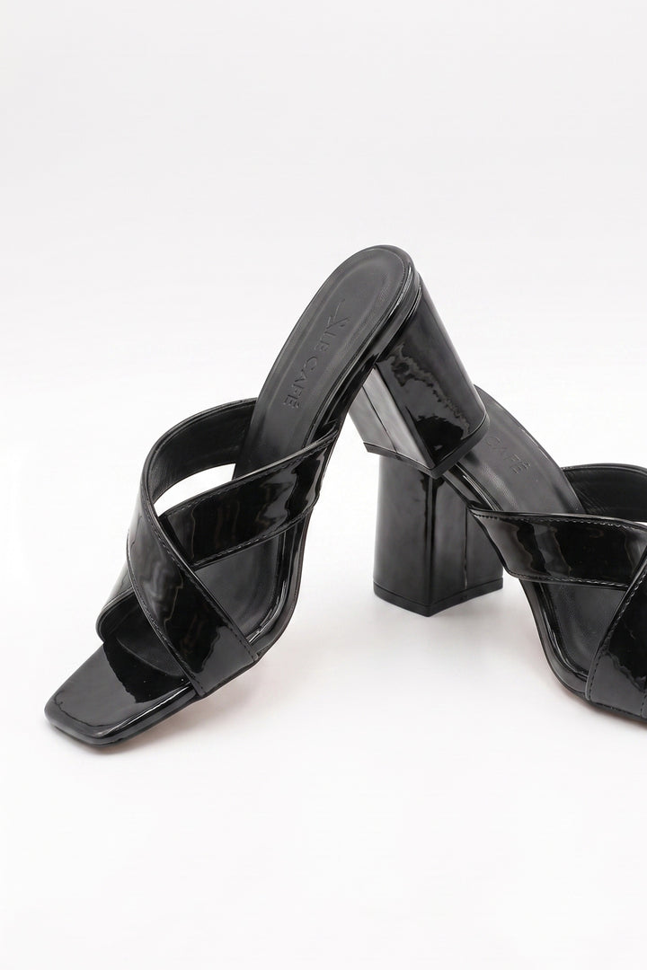 Wavelys BERLIN Sandales à talons élégantes et chics pour femmes - Noir