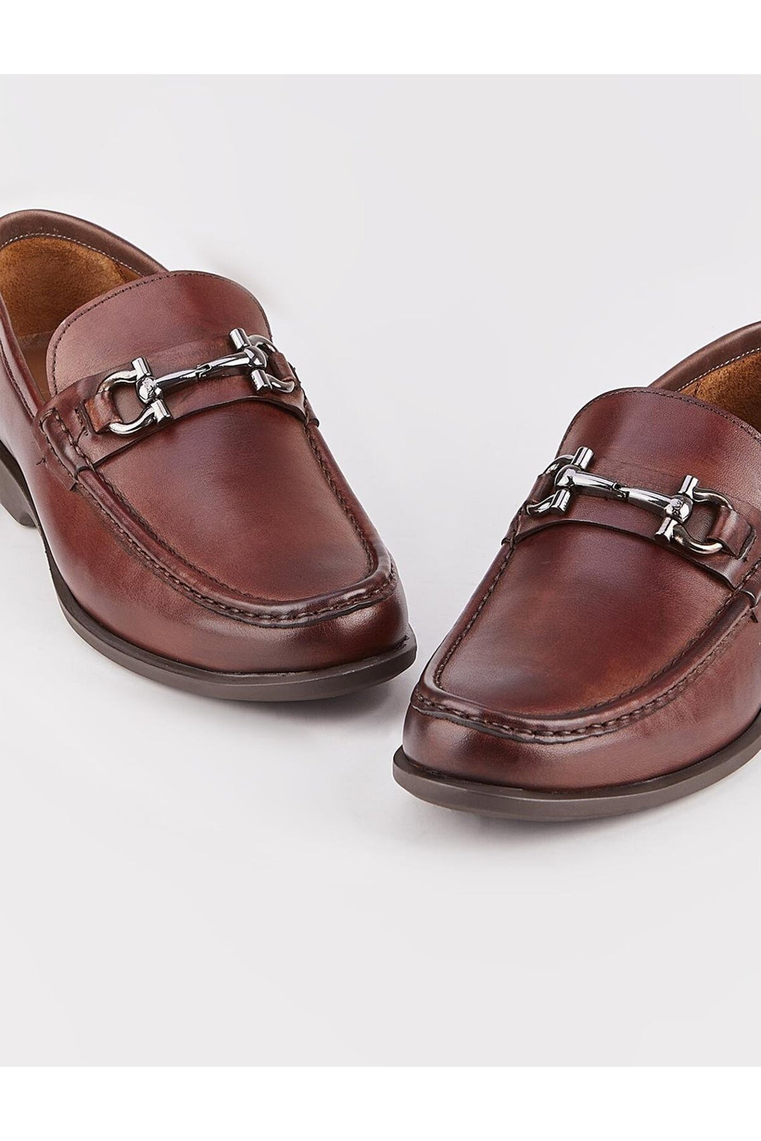 Cabani Shoes Chaussures Loafer pour hommes en cuir véritable avec accessoire à boucle marron - Marron