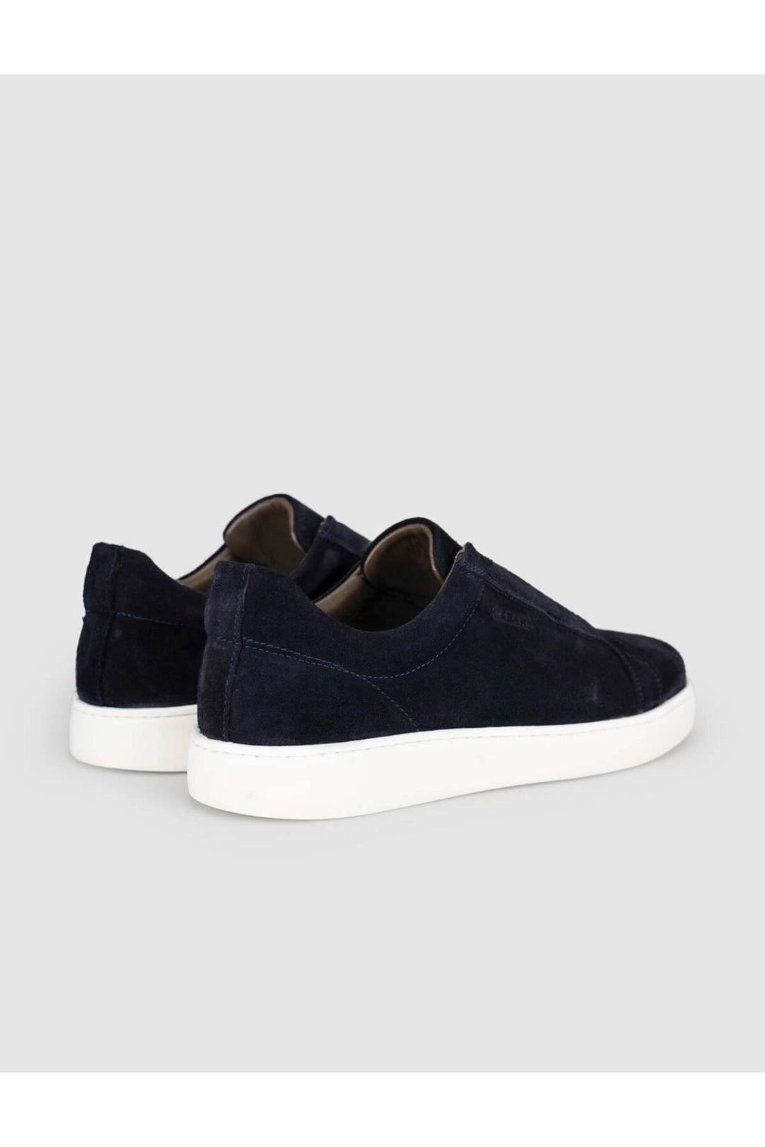 Cabani Shoes Chaussures de sport pour hommes en cuir véritable en suède bleu marine sans lacets - Bleu marine
