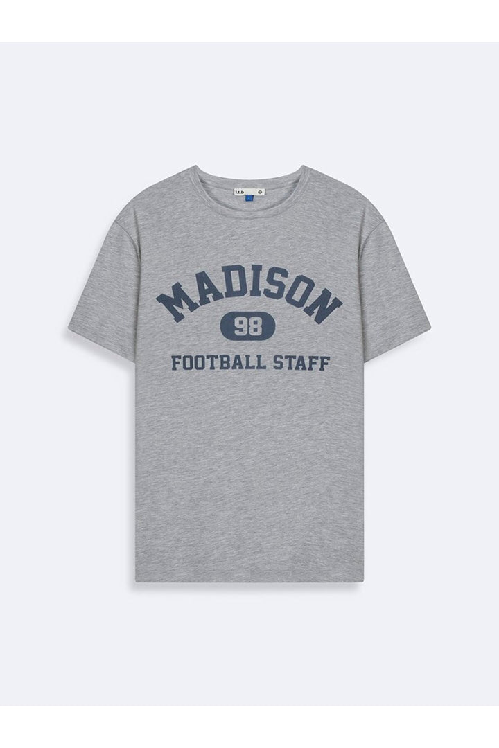 LTB T-shirt Gris Relaxed Fit Imprimé Varsity - Gris