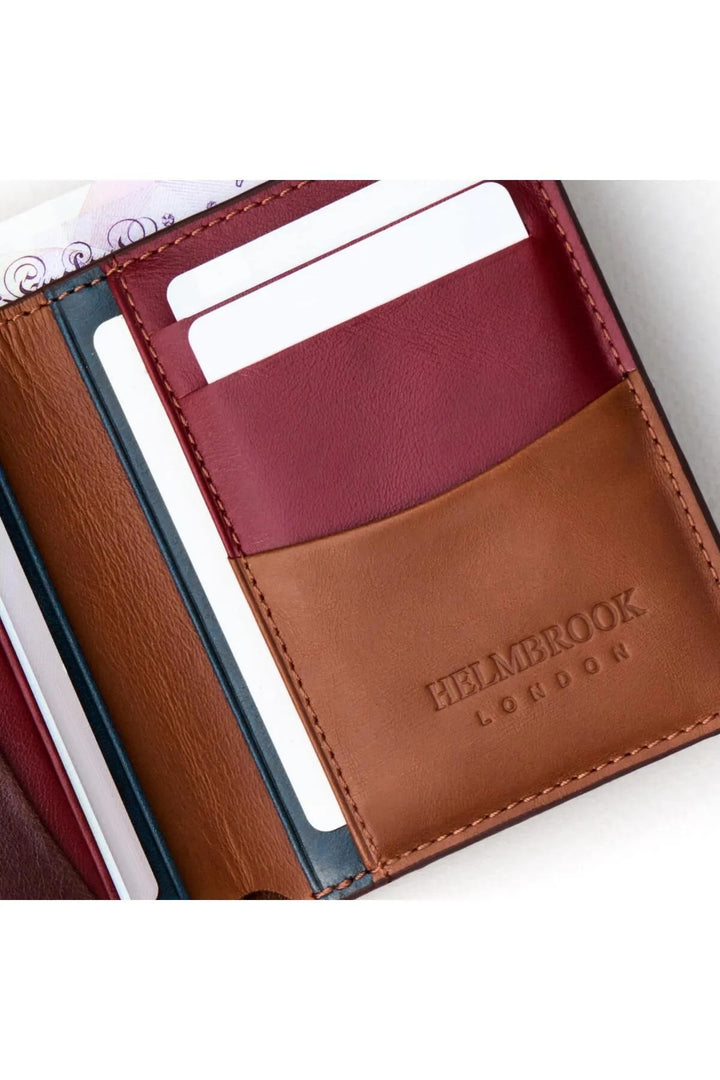 helmbrook Portefeuille en cuir véritable pour homme Slim Design Multi-Bay RFID Protégé Dayton Taba Plus