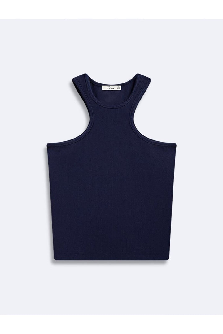 LTB Singlet bleu marine basique côtelé sans manches