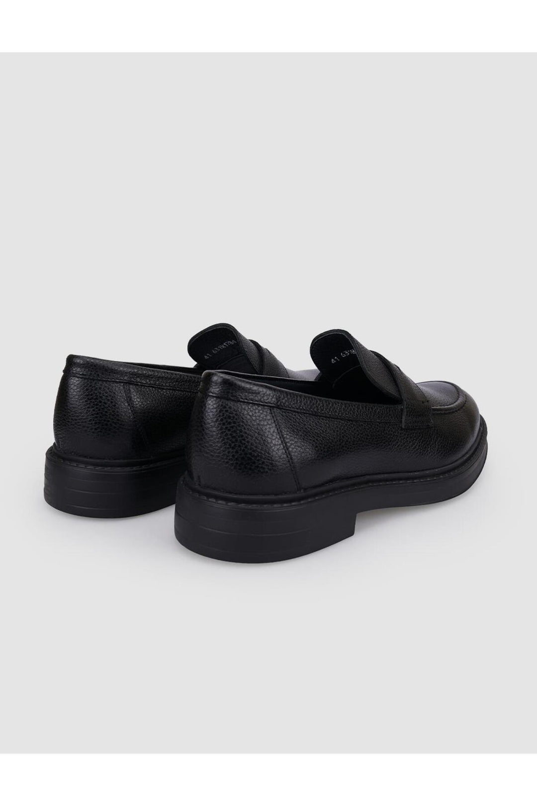Cabani Shoes Loafer pour homme en cuir véritable noir avec détails de ceinture Villara. - Multicolore