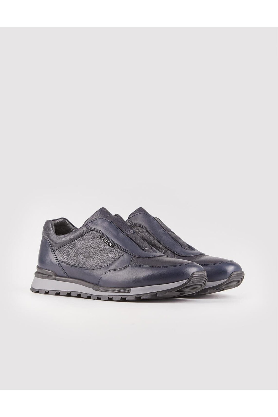 Cabani Shoes Chaussures de sport pour hommes en cuir véritable avec semelle en caoutchouc Bleu marine - Bleu marine