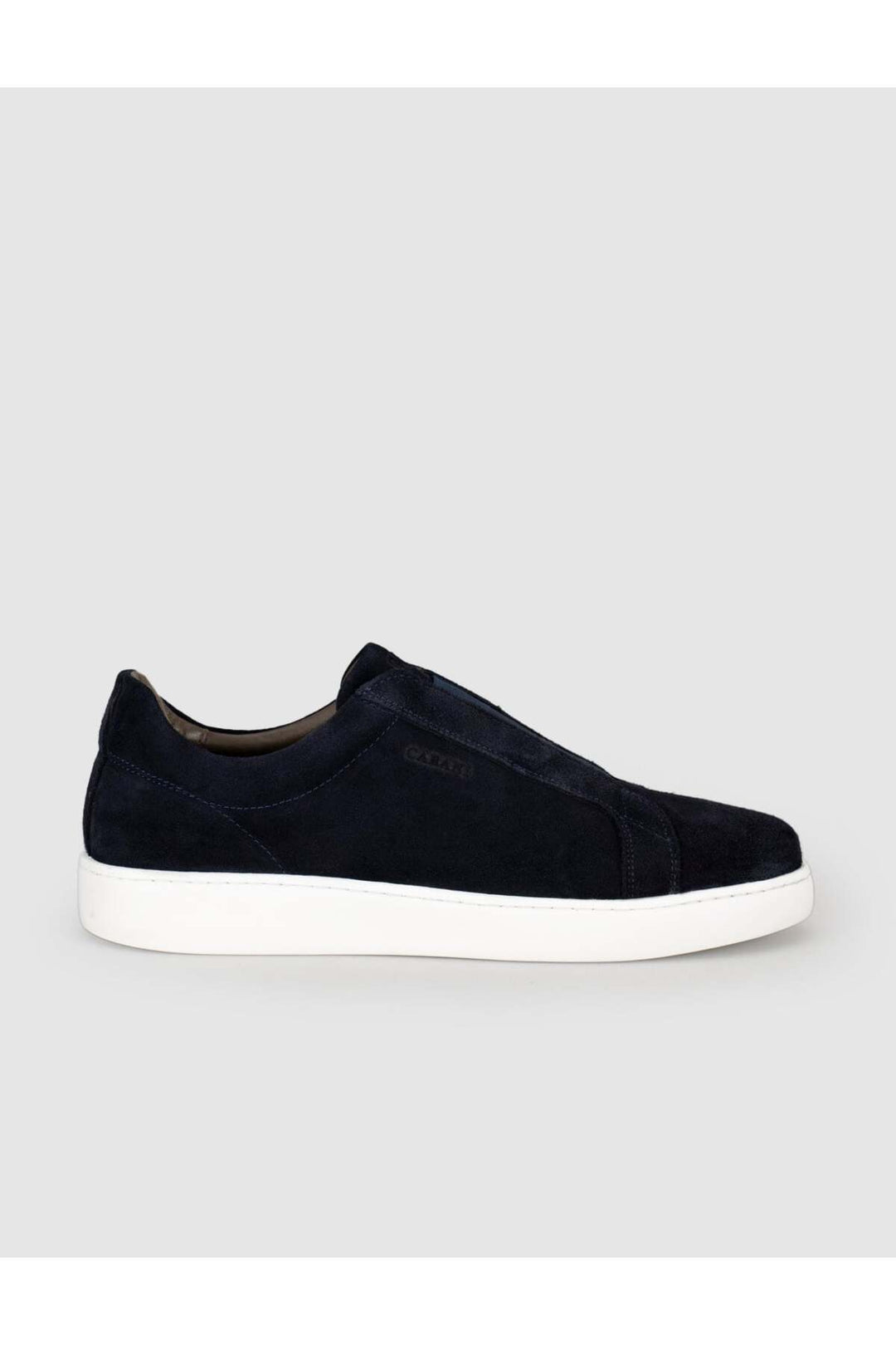 Cabani Shoes Chaussures de sport pour hommes en cuir véritable en suède bleu marine sans lacets - Bleu marine