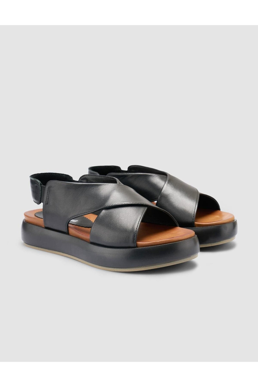 Cabani Shoes %100 Cuir véritable Sandales noires pour femmes - Multicolore