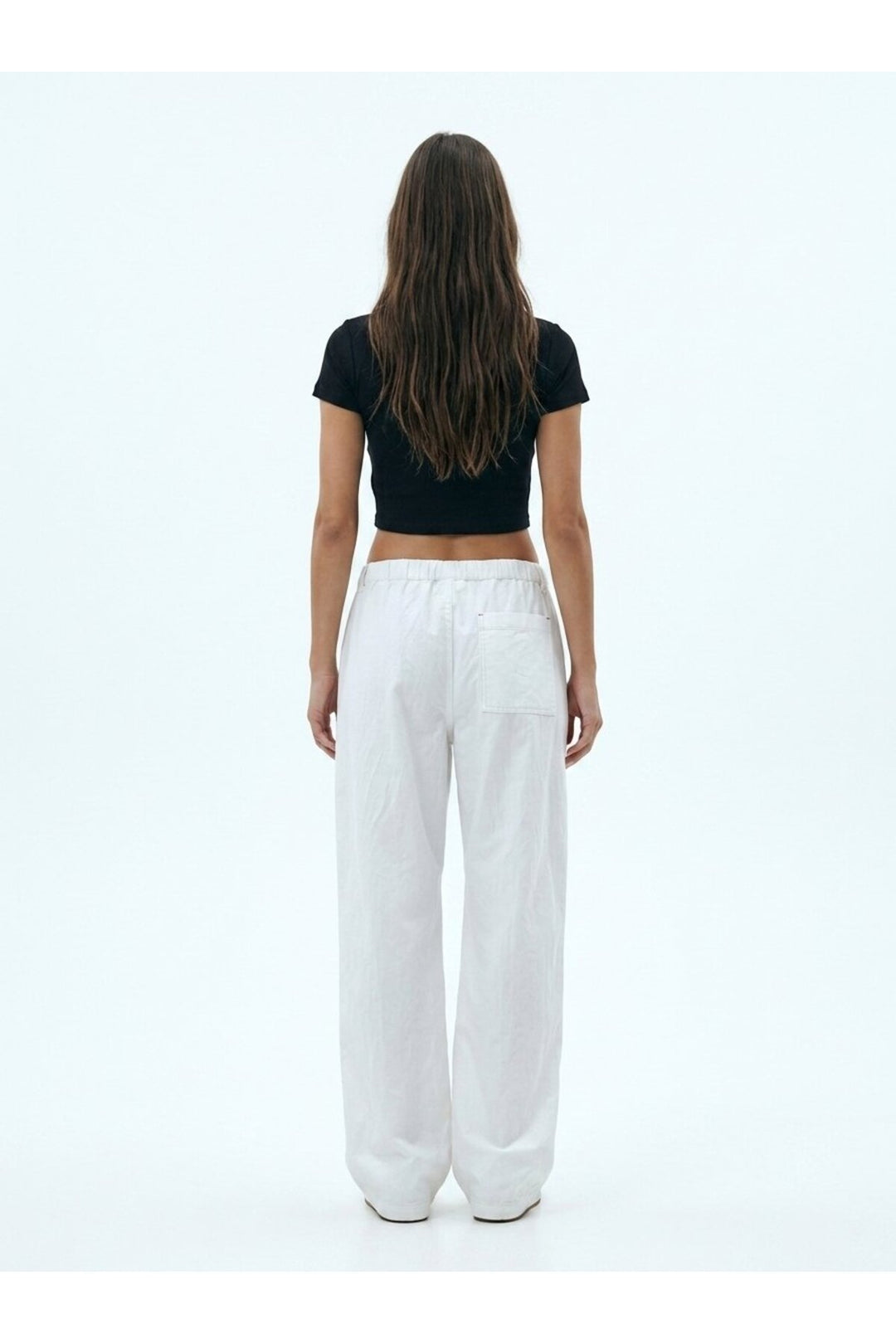 LTB Pantalon Blanc Taille Élastique Jambe Large - Blanc